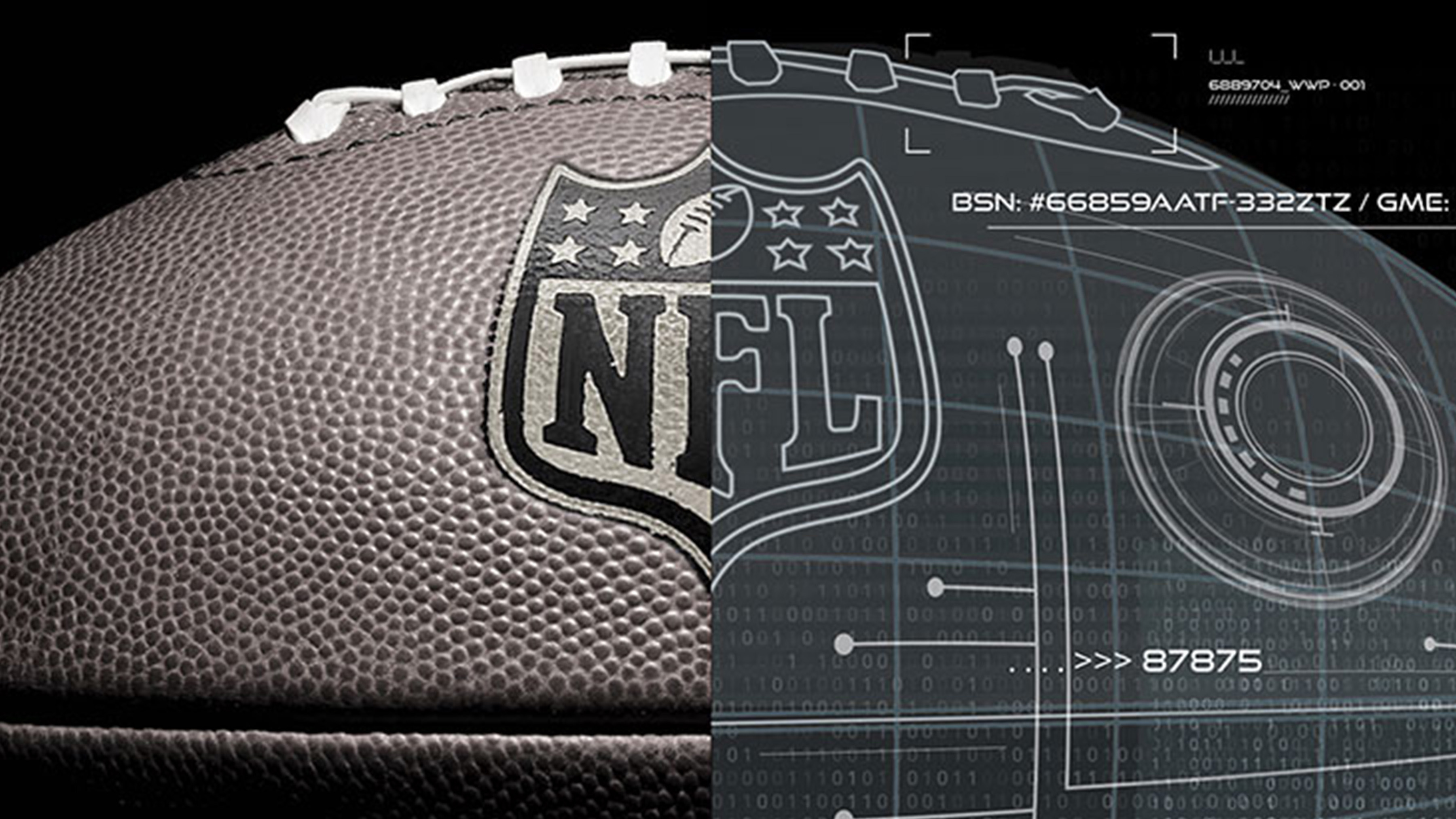 Image splice of a NFL football and the technology partnership Zebra provides